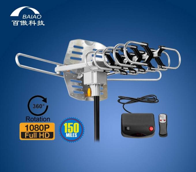 360 Derece D&ouml;nd&uuml;rme ile Motorlu Yagi UHF G&uuml;&ccedil;lendirilmiş Dijital HDTV Anten 0
