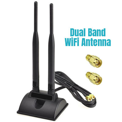2.4GHz 5GHz Çift Bantlı Havadan Kablosuz WiFi İletişim Antenne SMA PCI-E Ağ Kartı için Mıknatıs Bazası USB Adaptörü Yönlendiricisi