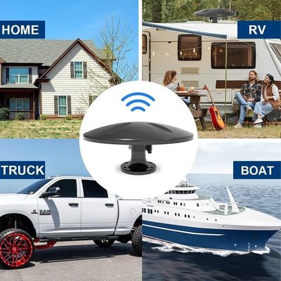 Smart TV hava 360'lık alım sinyali Kamp, Dijital Campervan Motorhome Kamyon seyahat anten TV RV HDTV Anten