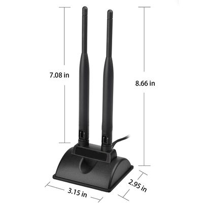 2.4GHz 5GHz Çift Bantlı Havadan Kablosuz WiFi İletişim Antenne SMA PCI-E Ağ Kartı için Mıknatıs Bazası USB Adaptörü Yönlendiricisi