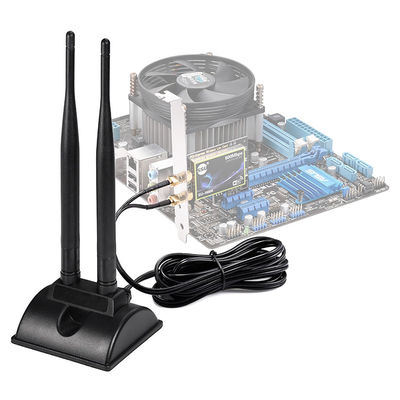 2.4GHz 5GHz Çift Bantlı Havadan Kablosuz WiFi İletişim Antenne SMA PCI-E Ağ Kartı için Mıknatıs Bazası USB Adaptörü Yönlendiricisi