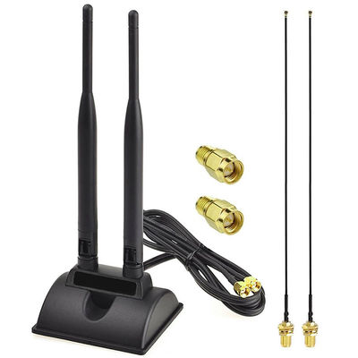 2.4GHz 5GHz Çift Bantlı Havadan Kablosuz WiFi İletişim Antenne SMA PCI-E Ağ Kartı için Mıknatıs Bazası USB Adaptörü Yönlendiricisi