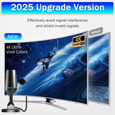 Long-Range Indoor Digital TV Antenna 4K 1080p HDTV Antenna for All Smart TVs Supports Local Channels Made of Plastic