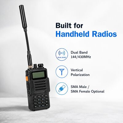 Taktiksel Bumerang Anten, Çift Bant 144/430MHz Taşınabilir Amatör Telsiz Anteni Opsiyonel SMA Arayüzlü
