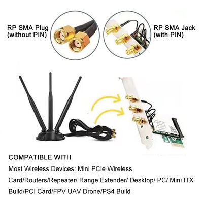 2.4G 5.8G Çift Bantlı Omni Yüksek Kazançlı WiFi Anten, WiFi Yönlendiricisi ve Kablosuz Ağ Kartı için 8dBi Omni Anten